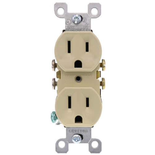 DOUBLE RECEPTACLE WITH GROUND 15AMP/125V IVORY (5320ICP) Lumbra Inc