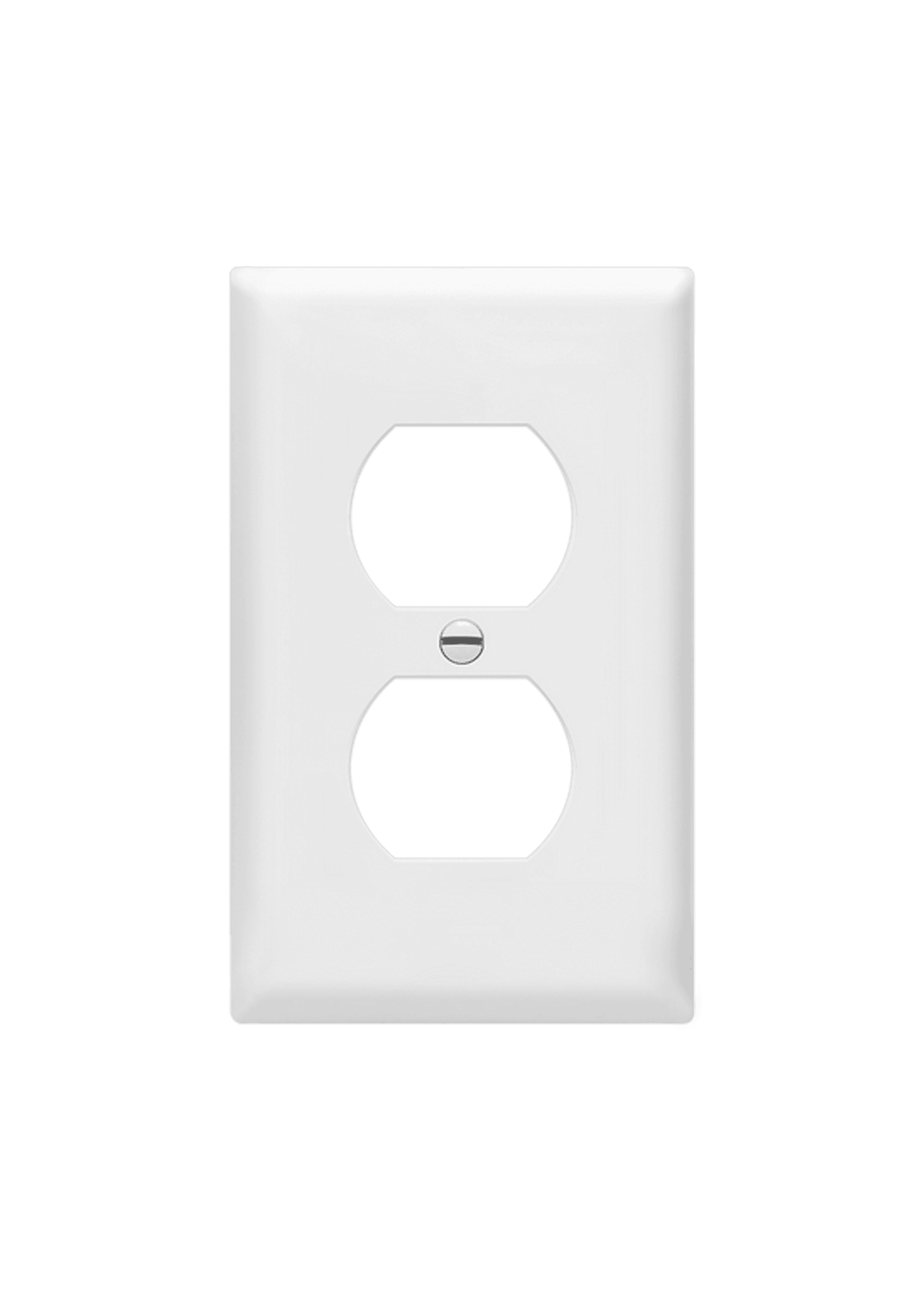 ENERLITES 1- GANG DUPLEX RECEPTACLE PLASTIC PLATE (8821-W)