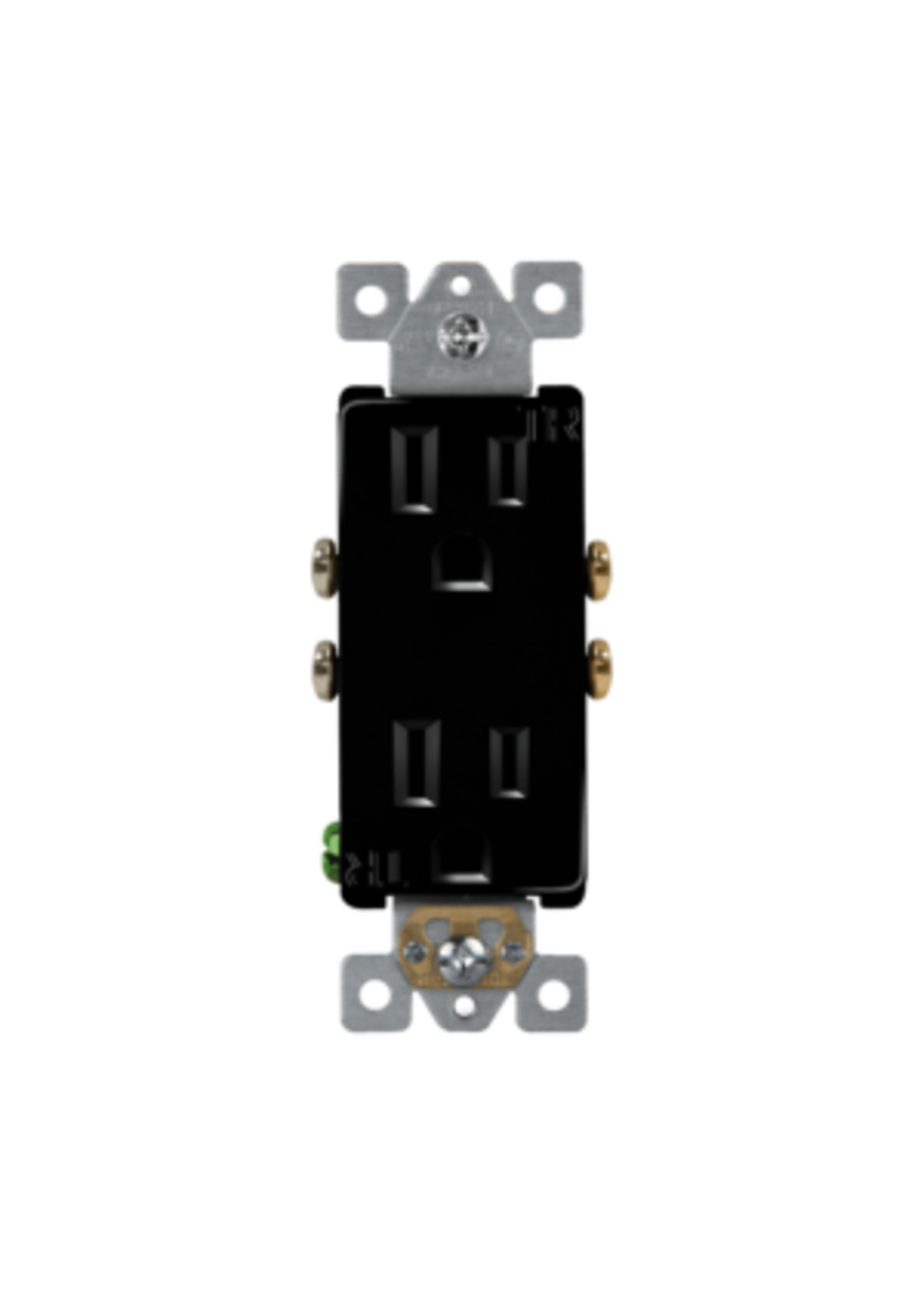 ENERLITES 61501-TR-BK RESIDENTIAL GRADE 15A DECORATOR STYLE SELF-GROUNDING  DUPLEX RECEPTACLE, BLACK