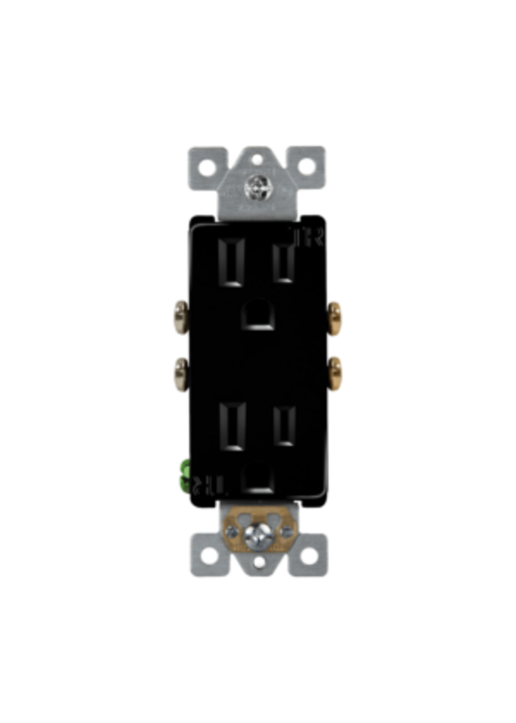 ENERLITES ENERLITES 61501-TR-BK RESIDENTIAL GRADE 15A DECORATOR STYLE SELF-GROUNDING  DUPLEX RECEPTACLE, BLACK