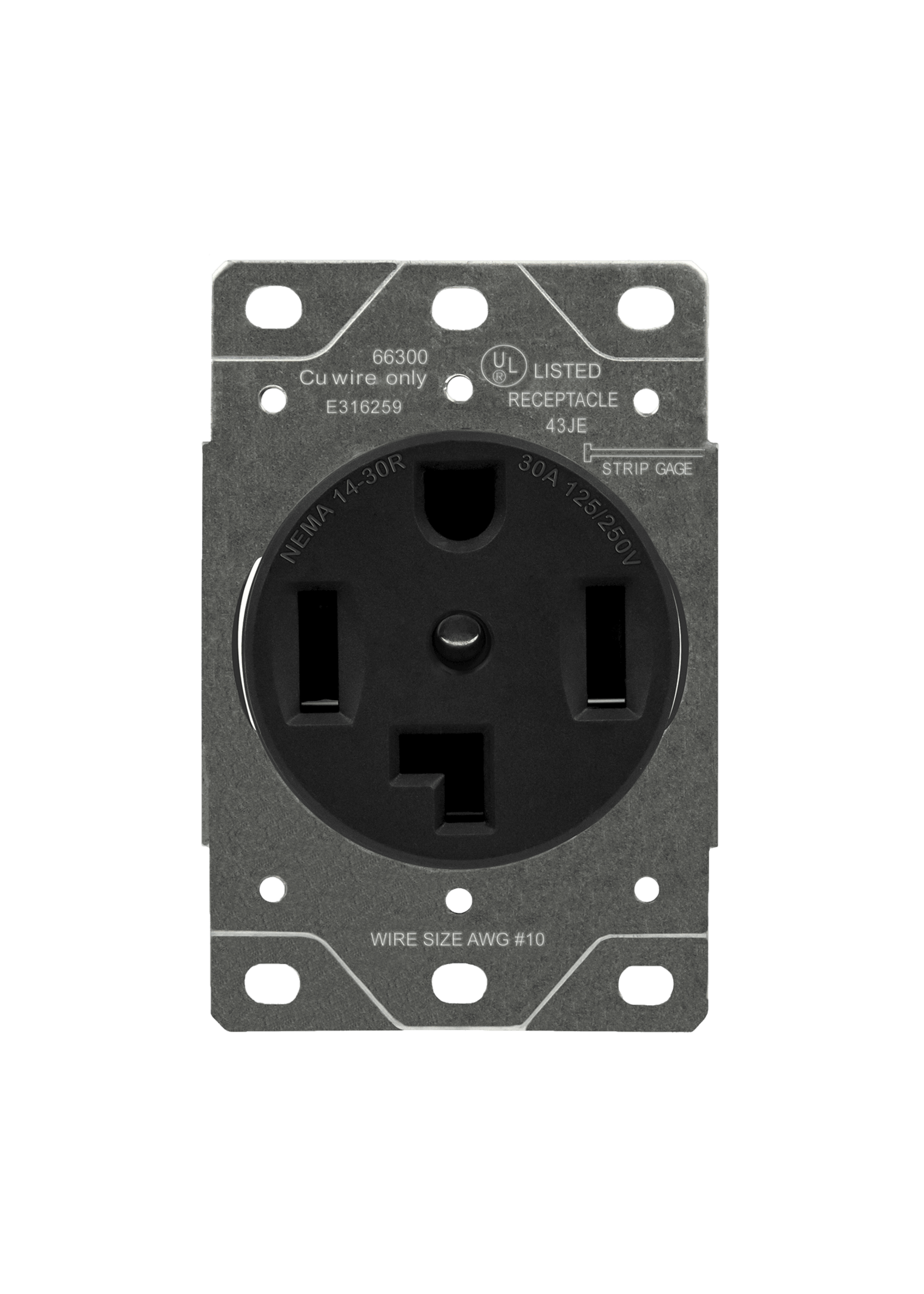 ENERLITES 66300-BK RECEPTACULO INDUSTRIAL SUPERFICIE SECADORA 30A 125/250V  14-30R 3 POLOS 4 CABLES