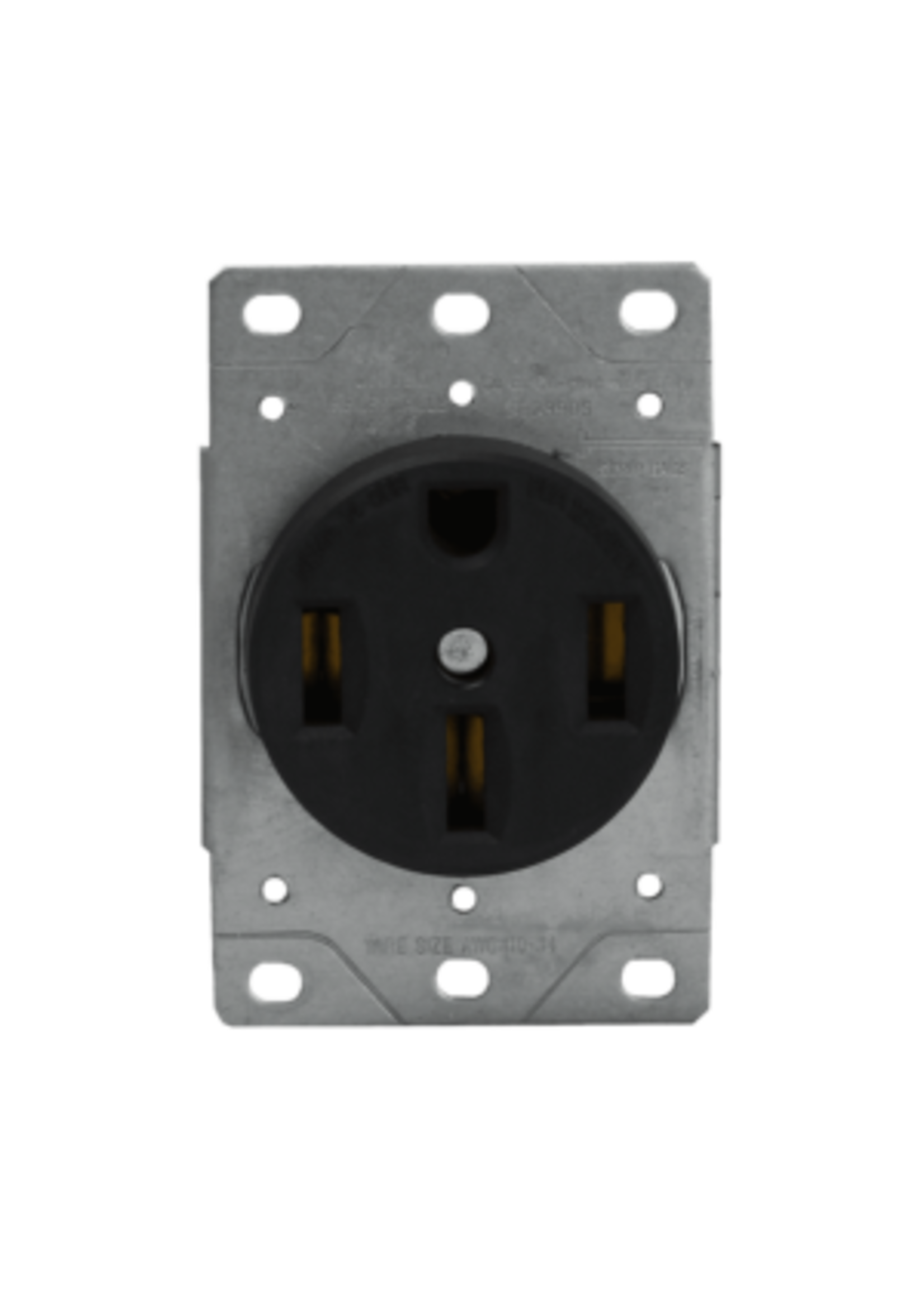 ENERLITES 66500-BK INDUSTRIAL GRADE FLUSH MOUNT RECEPTACLE 50A 125/250V 14-50R 3-POLE 4-WIRE BK