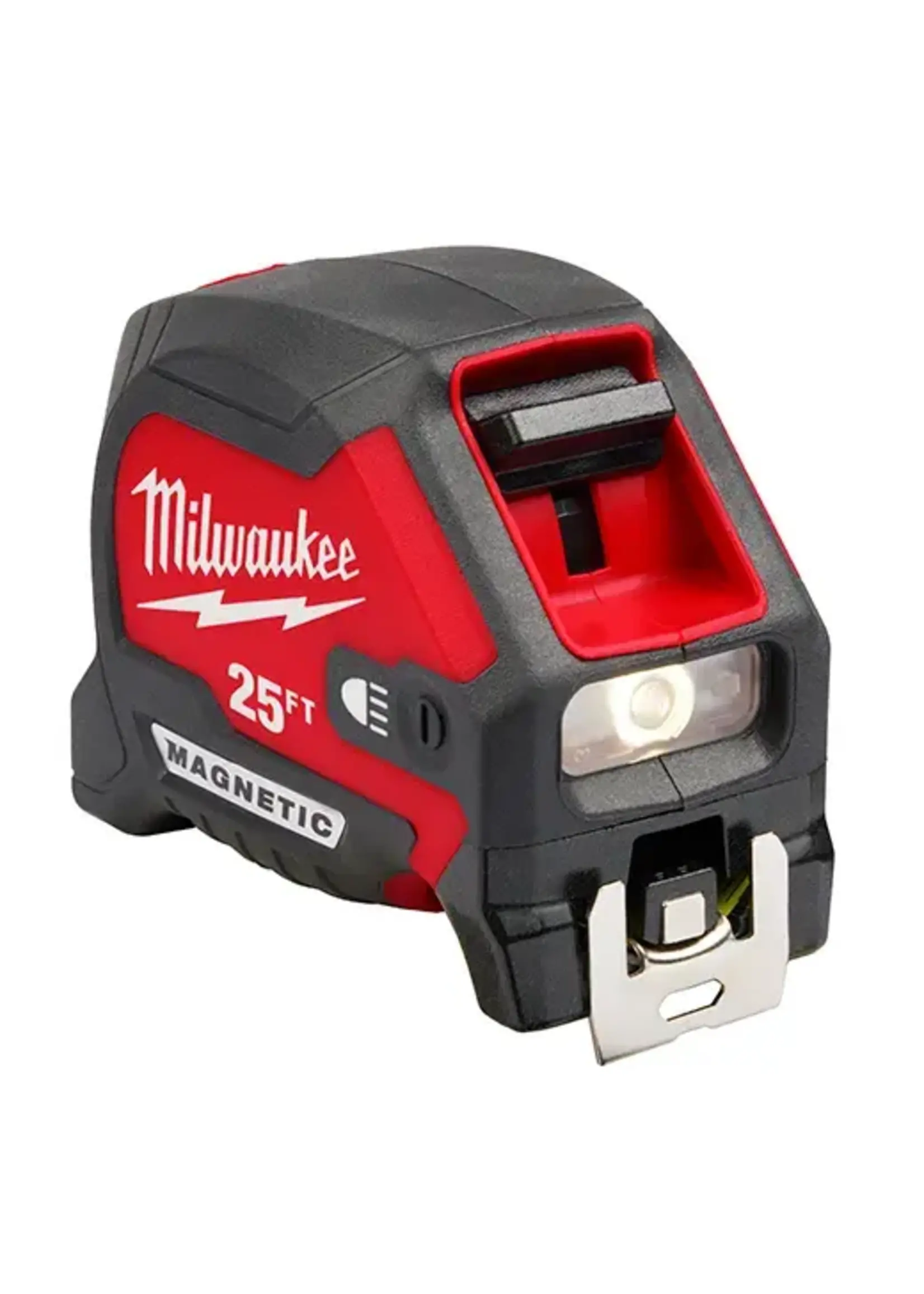 MILWAUKEE MILWAUKEE 25ft Compact Wide Blade Magnetic Tape Measure w/ Rechargeable 100L Light / 48-22-0428