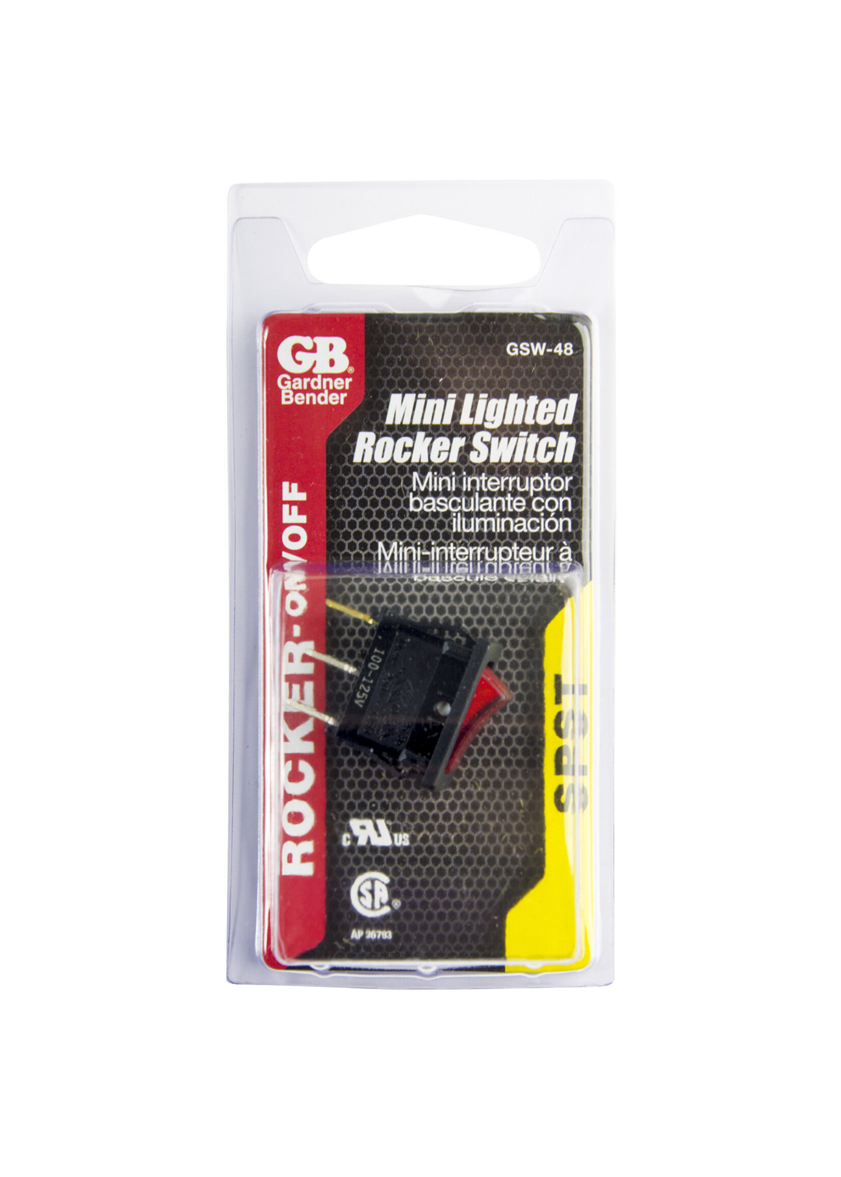 GARDNER BENDER MINI LIGHTED ROCKER SWITCH  GSW-48