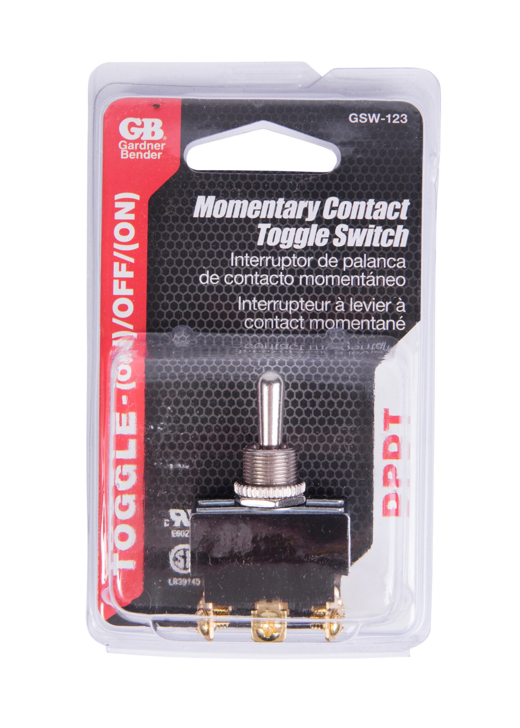 GARDNER BENDER DPDT Momentary Contact Toggle Switch 20A 125VAC O/F/O / GSW-123