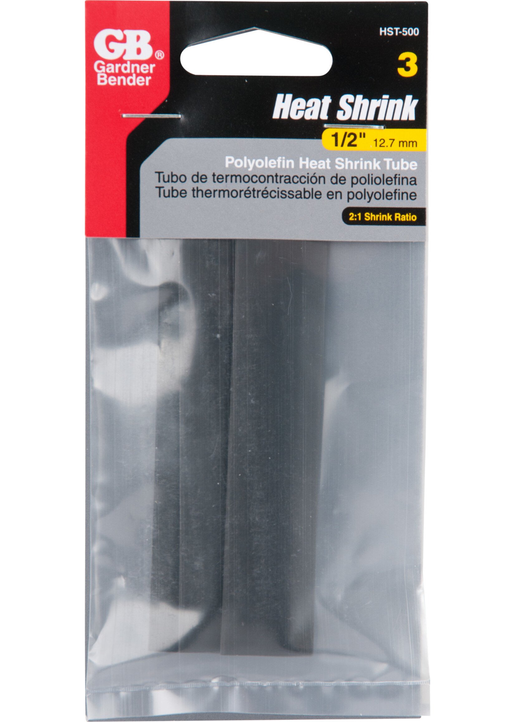 GARDNER BENDER 1/2 in.(shrinks to 1/4 in.) Heat Shrink Tubing (3-Pack)  HST-500