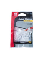 GARDNER BENDER Plastic Cable Clamp, 1/4" Dia, Smooth Edge, Fast Install, Screw or Nail Mount, Natural 18/Bag / PPC-1525