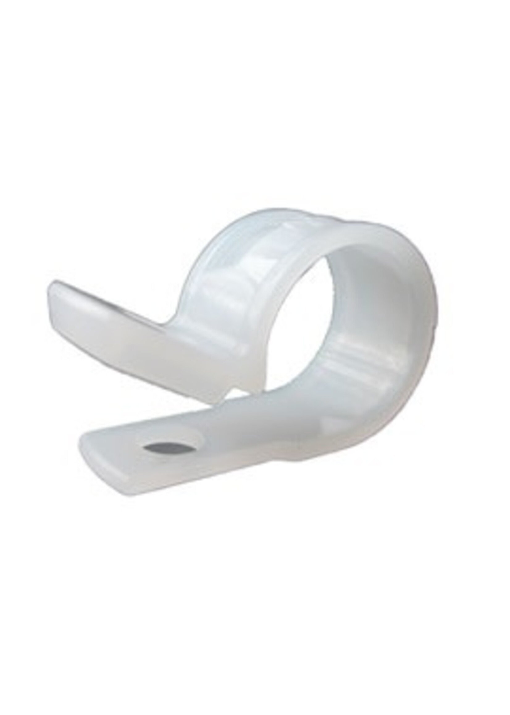 GARDNER BENDER Plastic Cable Clamp, 1/2" Dia, Smooth Edge, Fast Install, Screw or Nail Mount, Natural 12/Bag / PPC-1550