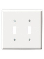 88009 LEVITON DOUBLE SWITCH PLATE WHITE 88009