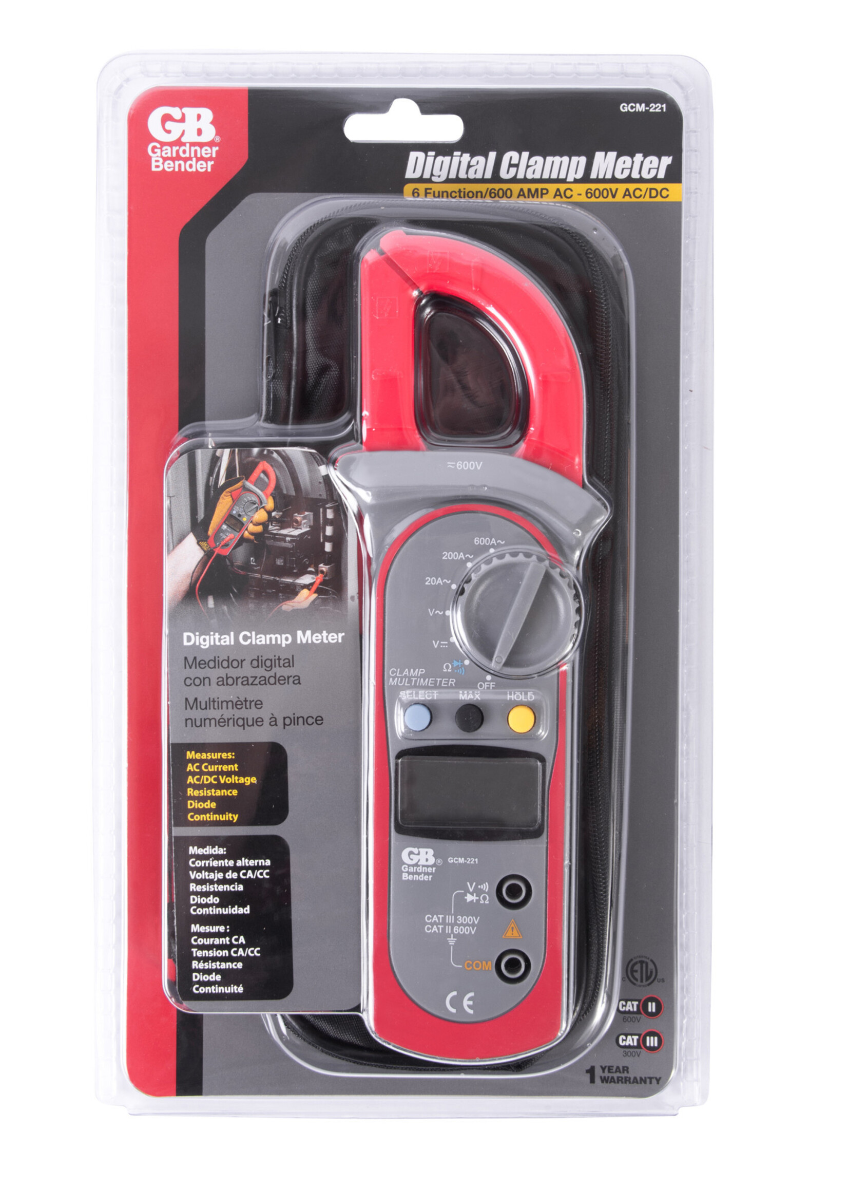 GARDNER BENDER 6 Function Digital Manual Ranging Clamp Meter/ GCM-221