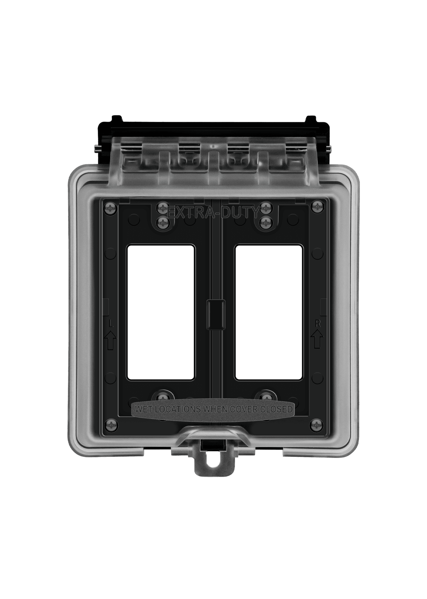 ENERLITES CUBIERTA IMPERMEABLE GFCIY INTERRUPTOR DÚPLEX TRANSPARENTE DE 2 GANGAS (IUC2V-D)