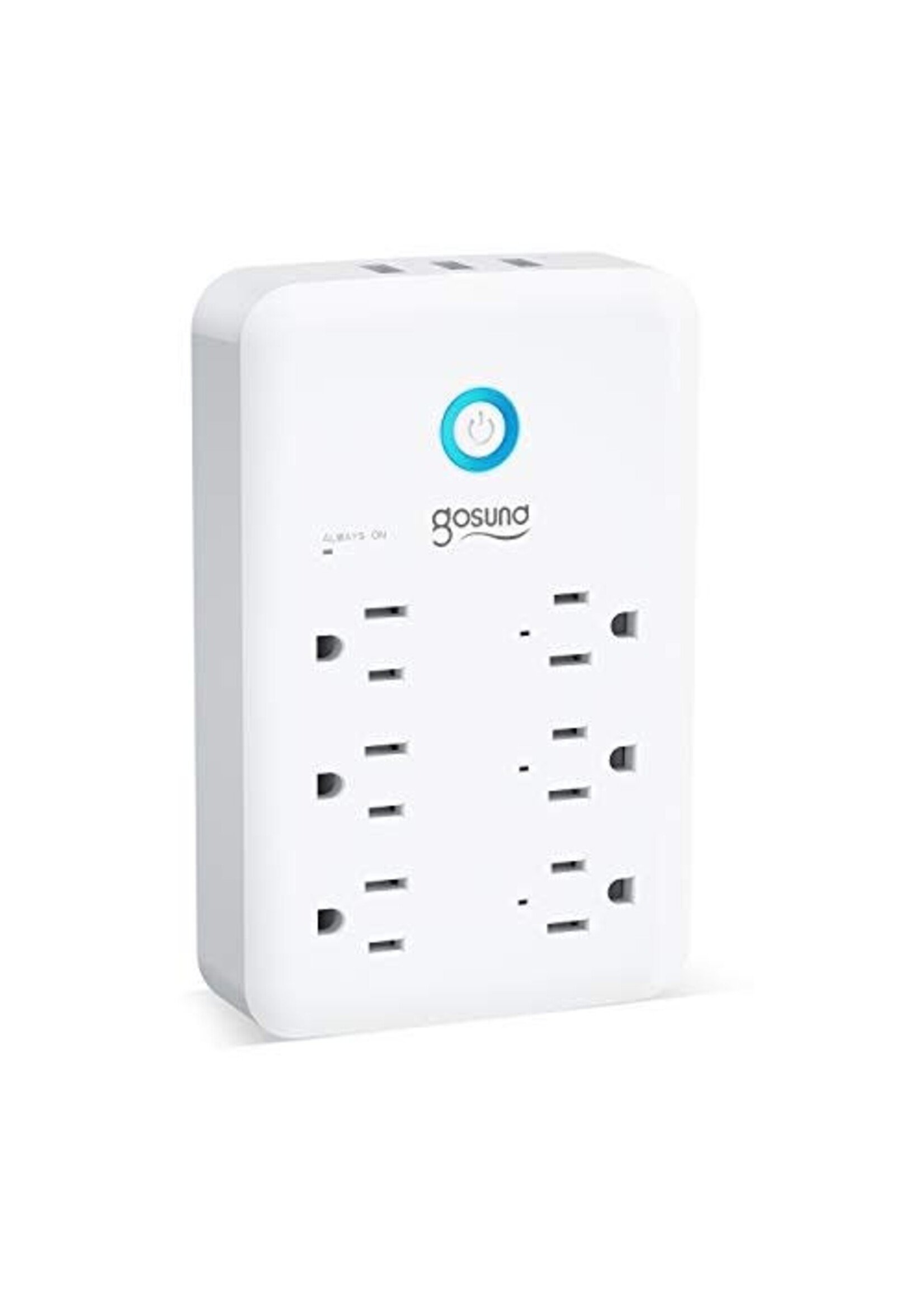 GOSUND P2 SMART EXTENSION OUTLETS 3 USB PORTS 6 AC OUTPUT 1800W/Smart Outlet, Gosund Wall Outlet Extender (15A/1800W), Multi WiFi Plug with 3 USB Ports (5V/3A 24W) and 6 Outlet Wall Adapter Plug Expanders Surge Protector Works with Alexa and Google Home