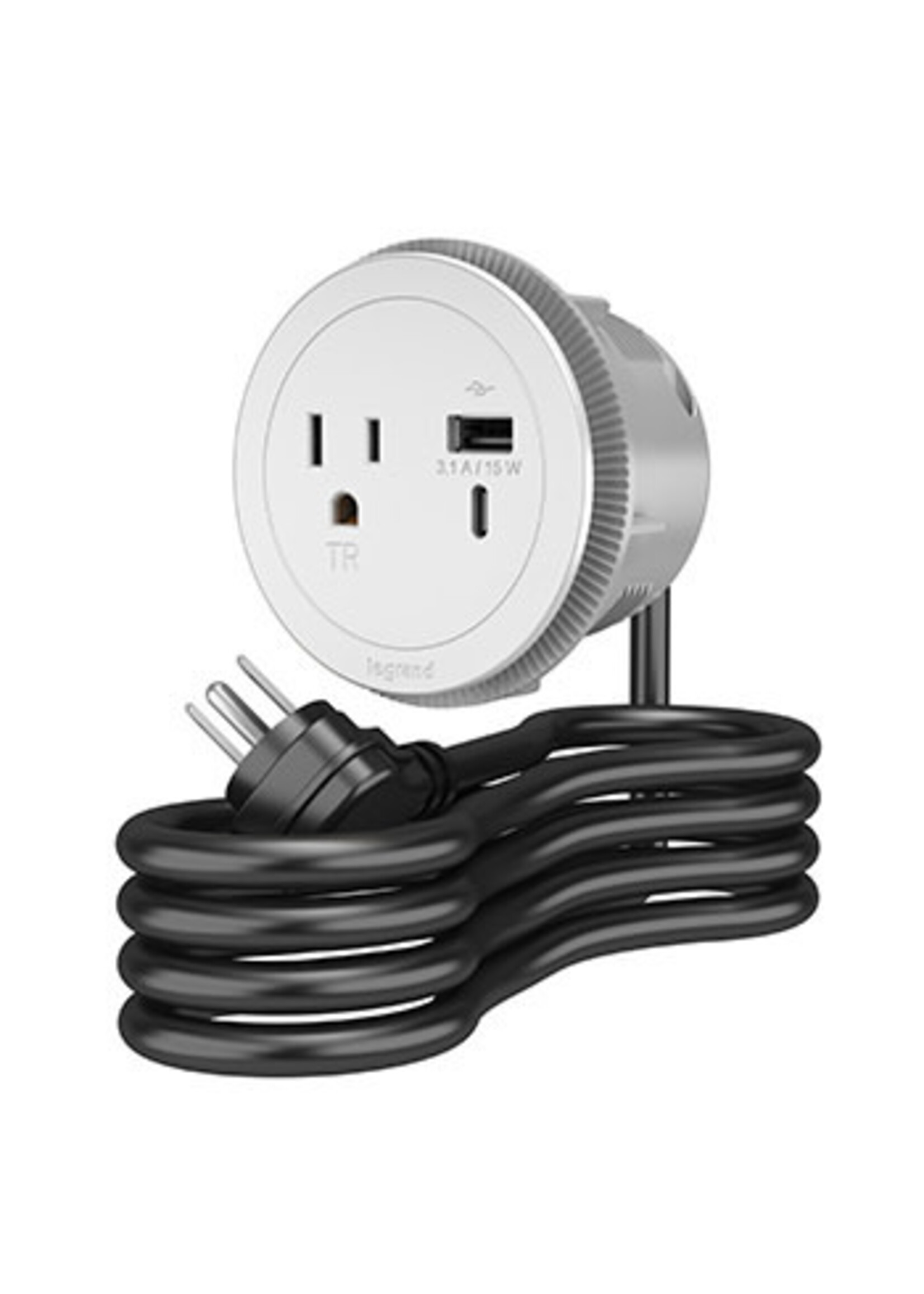 LEGRAND / WIREMOLD RFPCRUAUC-WH (White) ROUND FURNITURE POWER CENTERS 6' CABLE