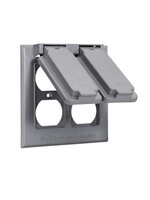 TAPA WEATHERPROOF 4X4 2 RECEPTACULOS DOBLE GRIS/ WCV2DUP