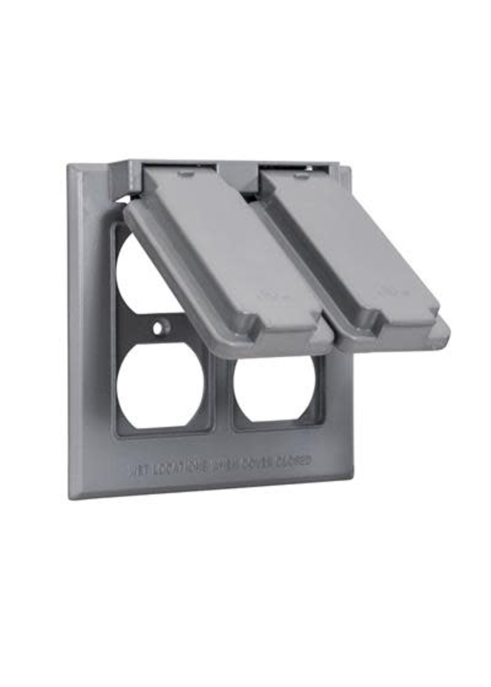 TAPA WEATHERPROOF 4X4 2 RECEPTACULOS DOBLE GRIS/ WCV2DUP