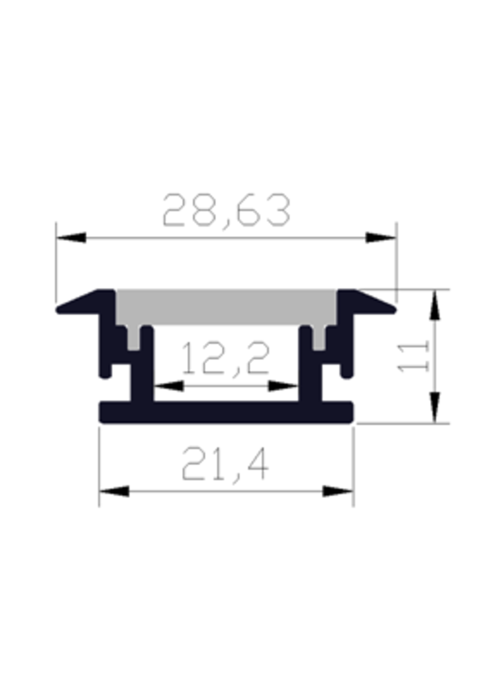 LUMBRA LBATL-2610 1 METER ALUMINUM CHANNEL