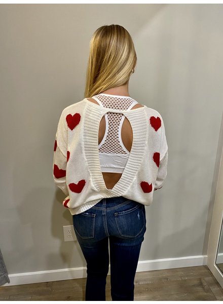 Miracle Open Back Heart Sweater