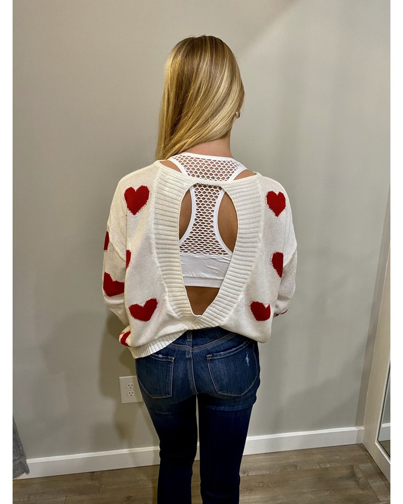 Miracle Open Back Heart Sweater