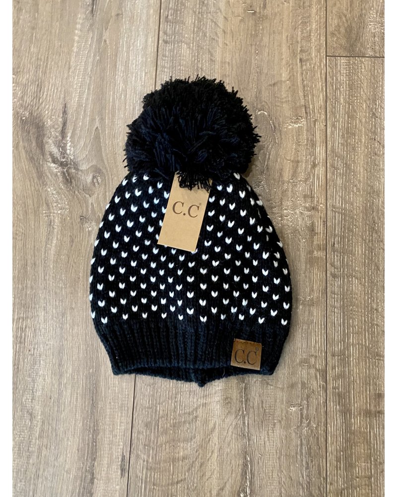 C.C. Beanie Heart Knit Pom Beanie