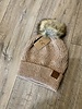 C.C. Beanie Sequin Brioche Cable Knit Hat