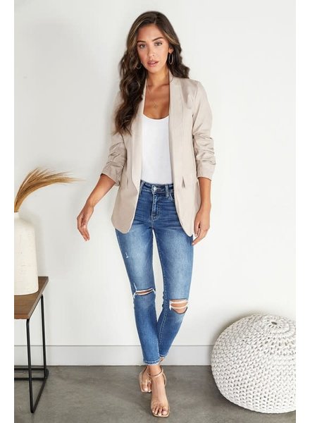 venti6 3/4 Ruched Sleeve Blazer