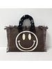 Peace Love Fashion Smiley Fringe Tote