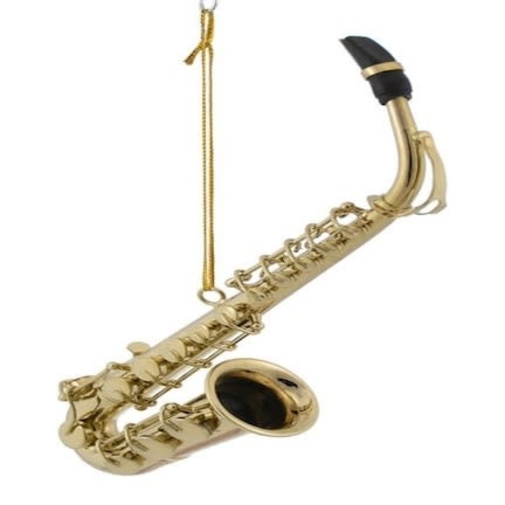 Broadway Gifts Saxophone ornament, brass, 6 inches