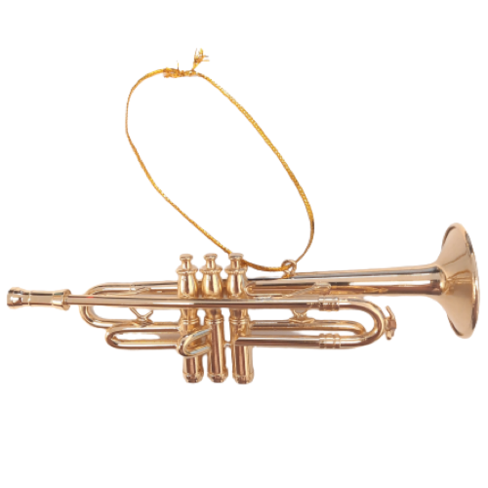 Broadway Gifts Trumpet ornament, brass, 5"