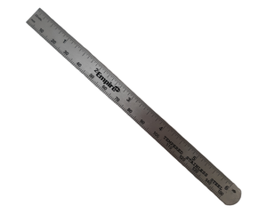 Empire 6 Metal Ruler with millimeter and 1/16 markings - Bocal