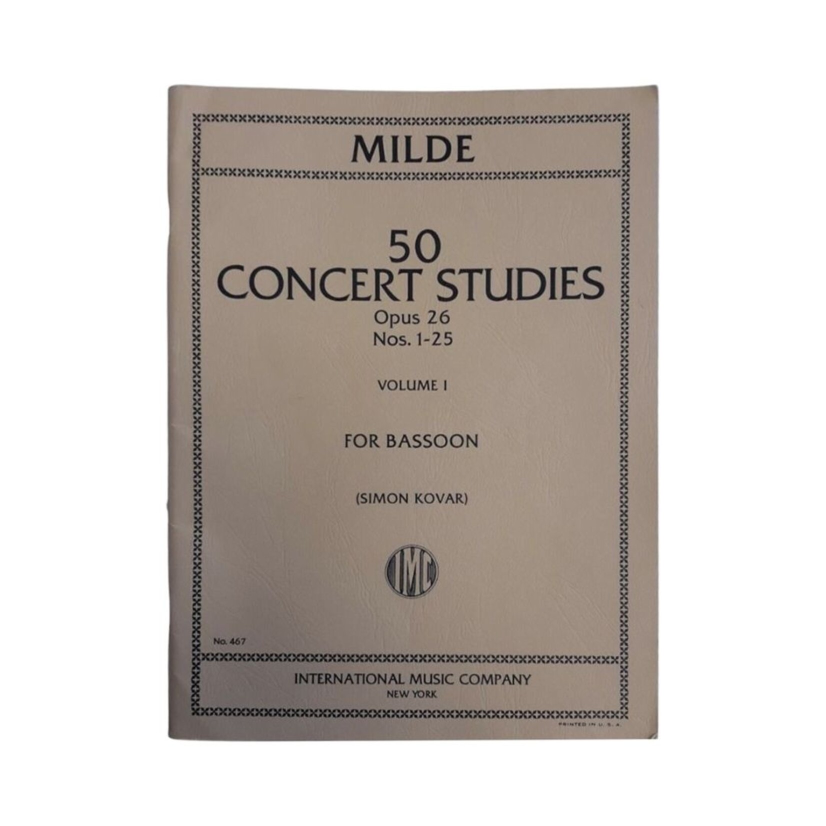 International Music Company 50 Concert Studies Vol. I, Op.26 Nos. 1-25, by Milde - International Music Company