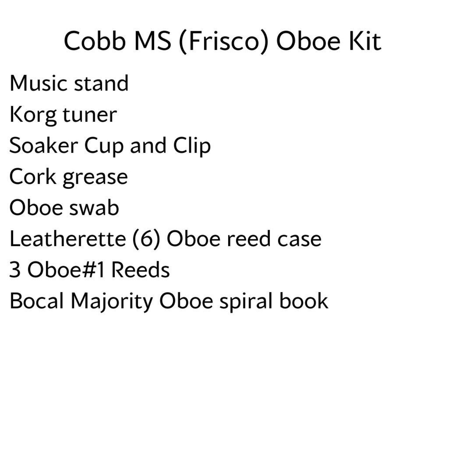 Bocal Majority Frisco ISD Oboe
