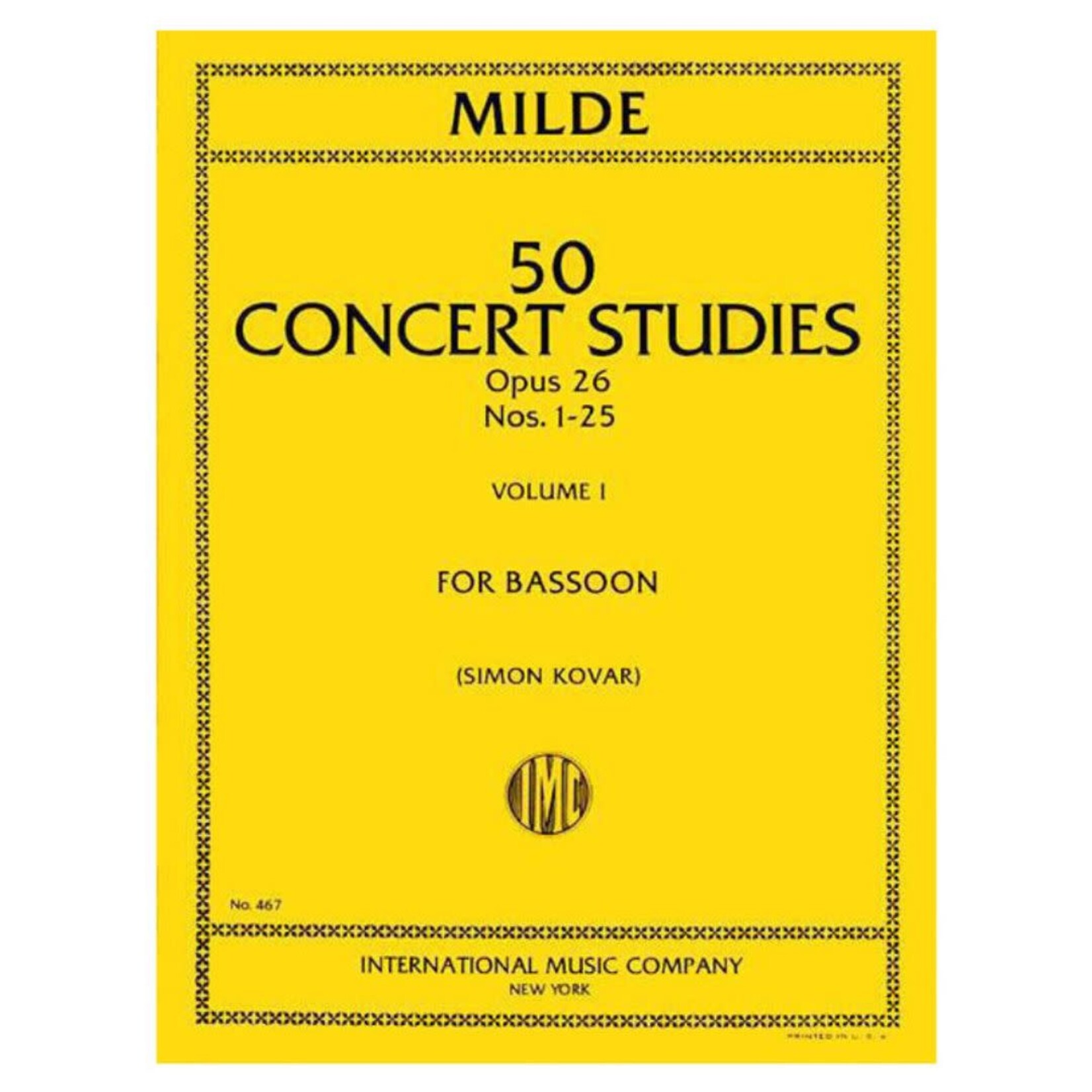 International Music Company 50 Concert Studies Vol. I, Op.26 Nos. 1-25, by Milde - International Music Company