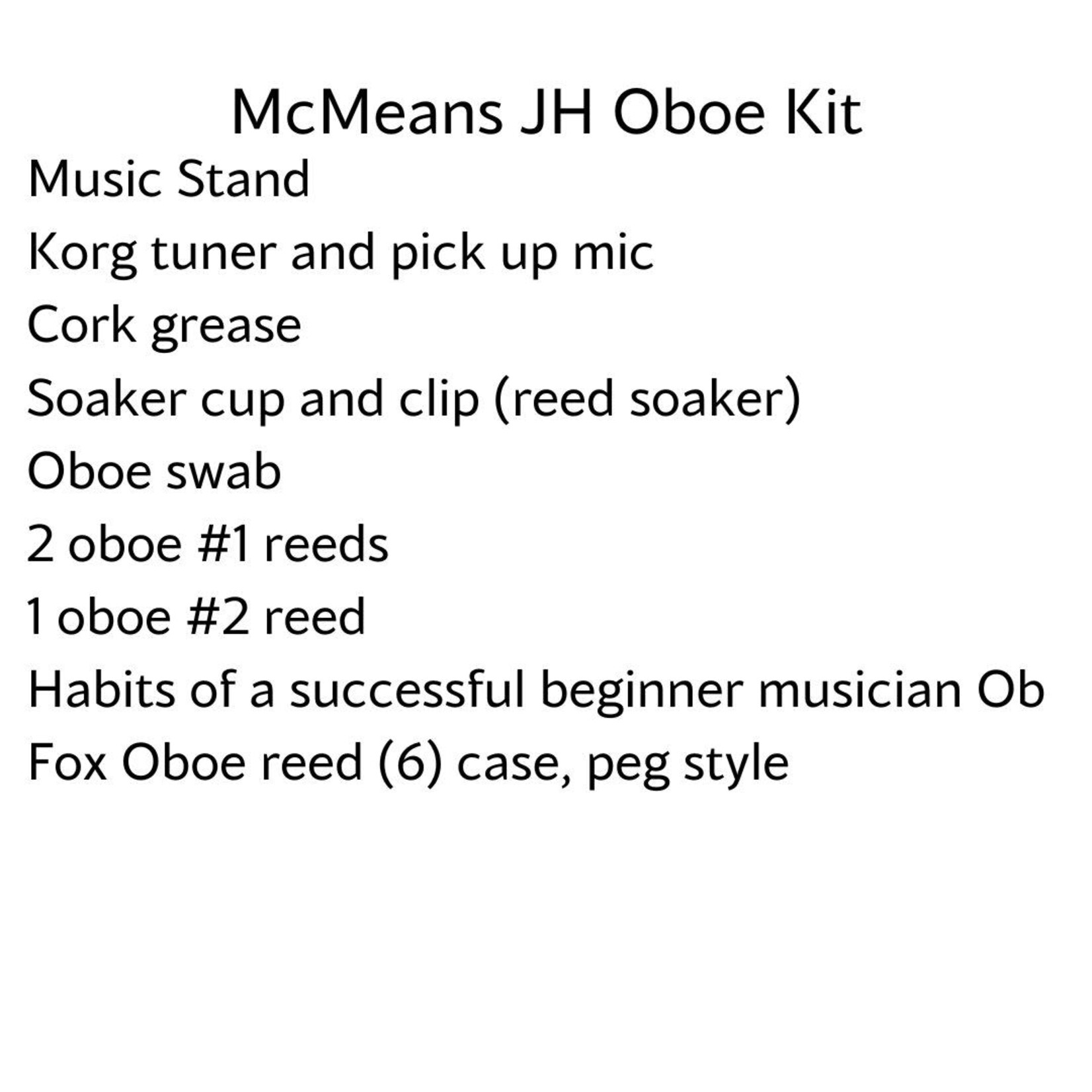 Bocal Majority Katy ISD Oboe