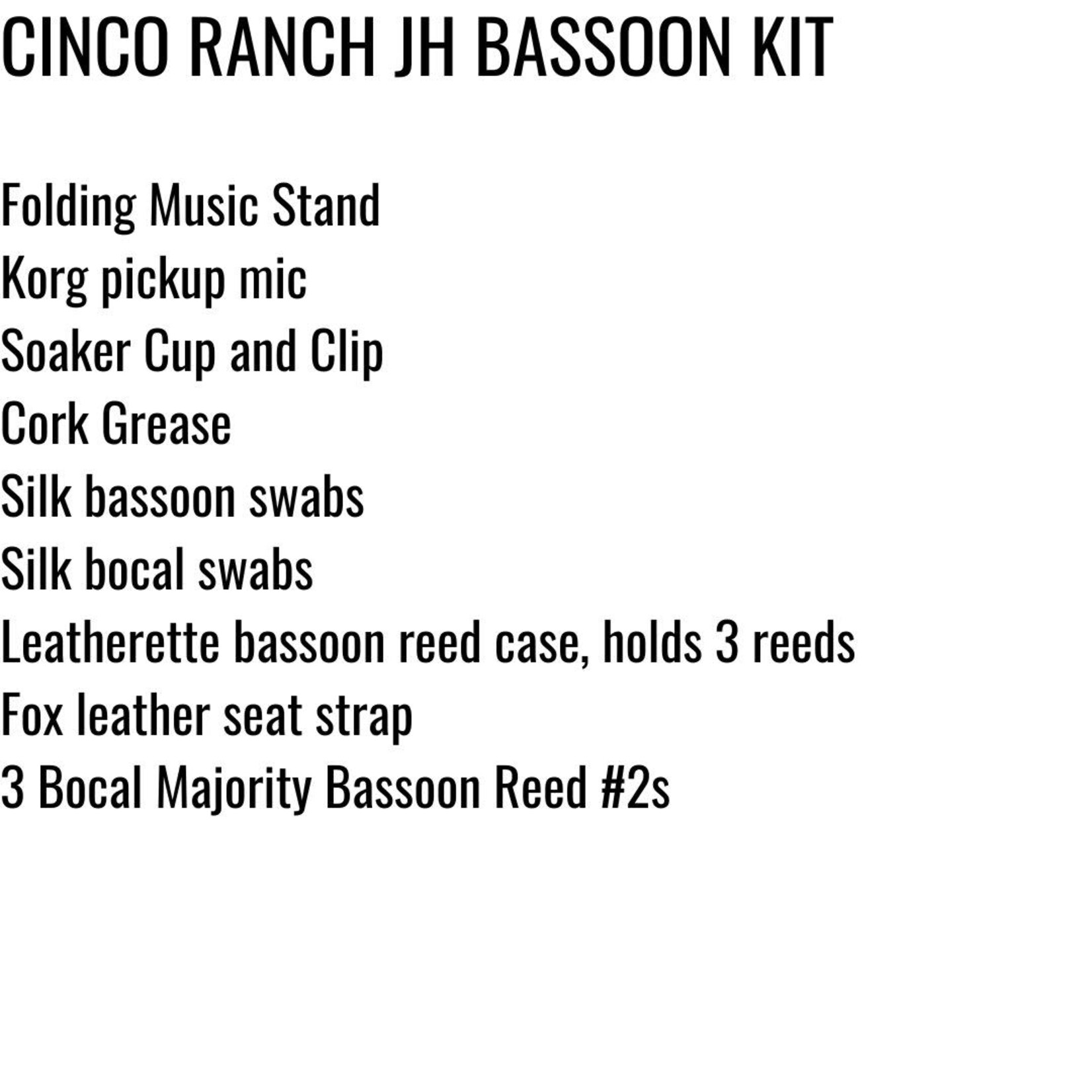 Bocal Majority Katy ISD Bassoon