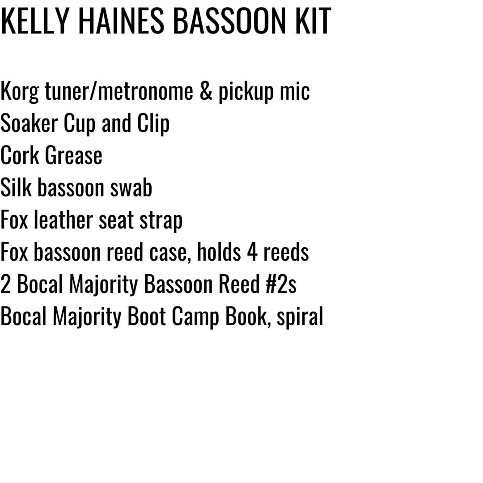 Bocal Majority Kelly Haines Beginner Bassoon Supply Kit
