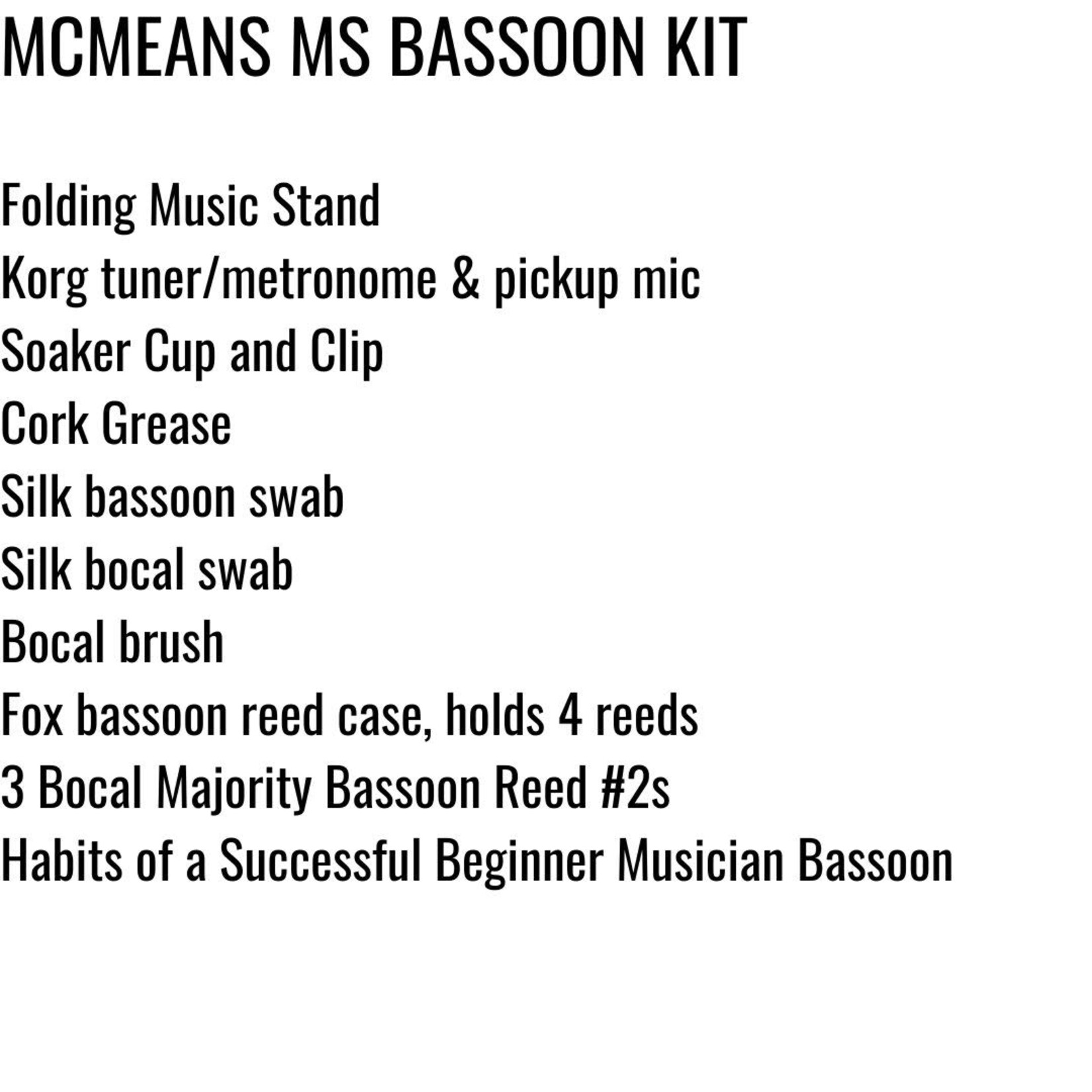 Bocal Majority Katy ISD Bassoon