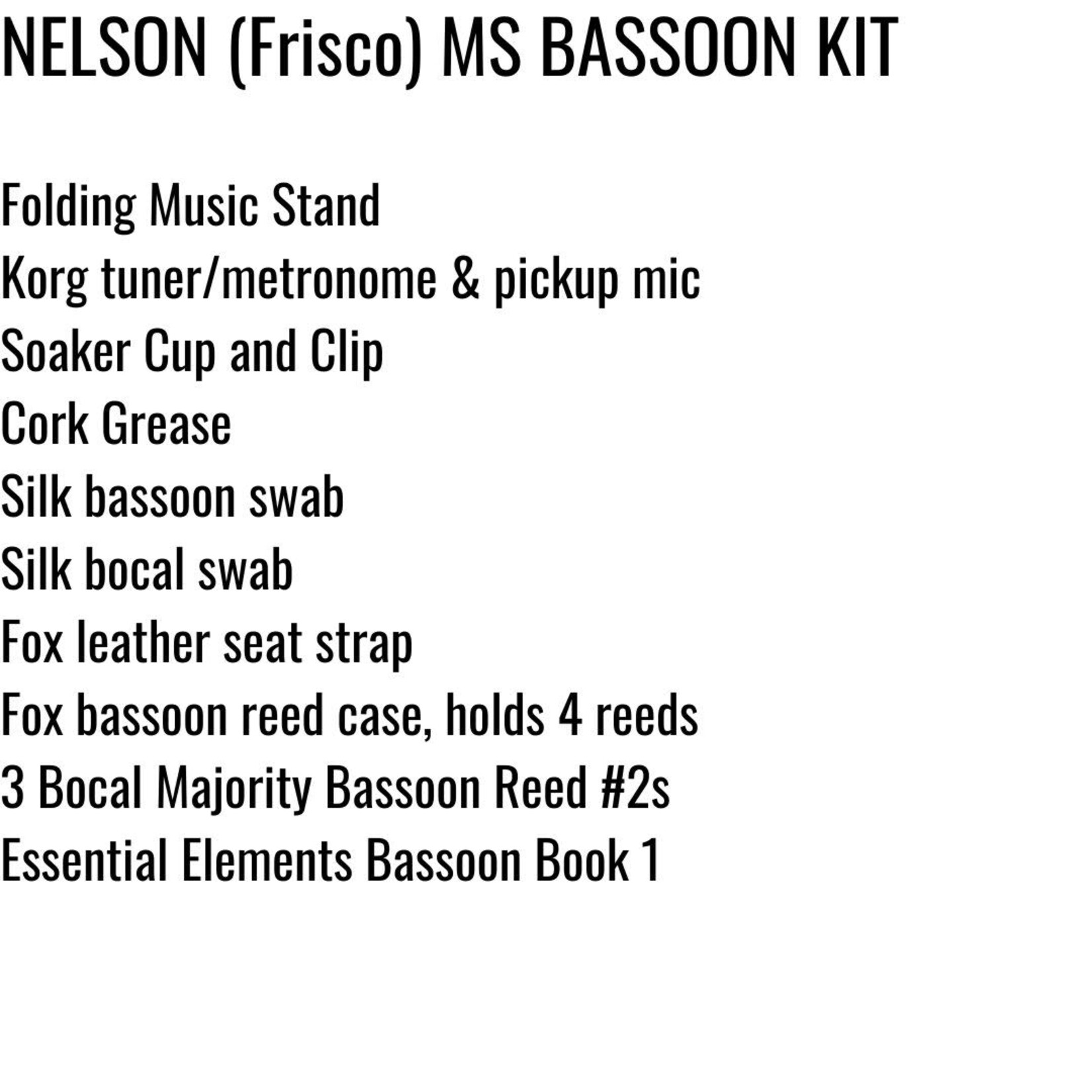 Bocal Majority Frisco ISD Bassoon