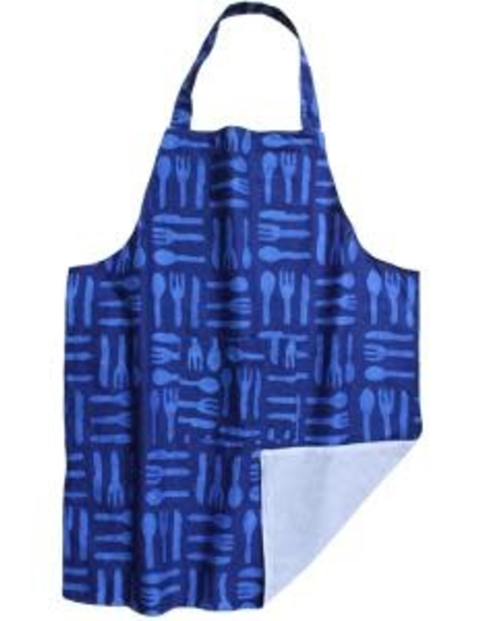 Global Mamas Apron Adult Silverware Blue