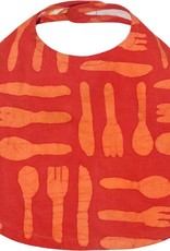 Global Mamas Babies Bib Silverware Orange