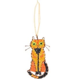 Global Mamas Beaded Tabby Cat Ornament