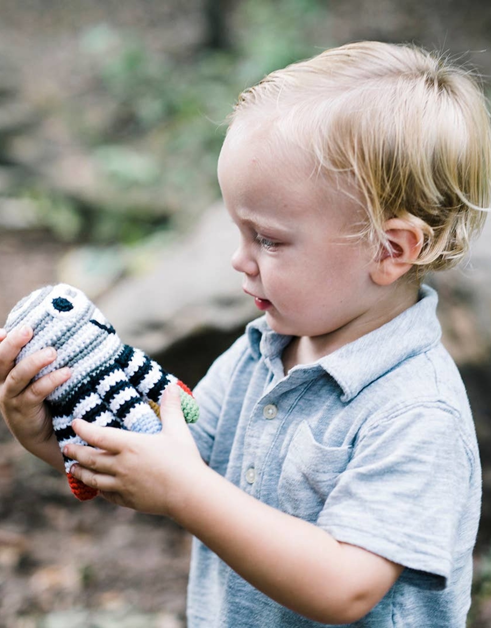 Pebble Octopus Rattle Black and White