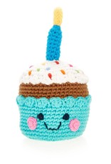 Pebble Friendly Cupcake Rattle with Candle Blue