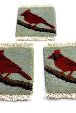 Bunyaad Pakistan Cardinal on Branch Mug Rug Blue