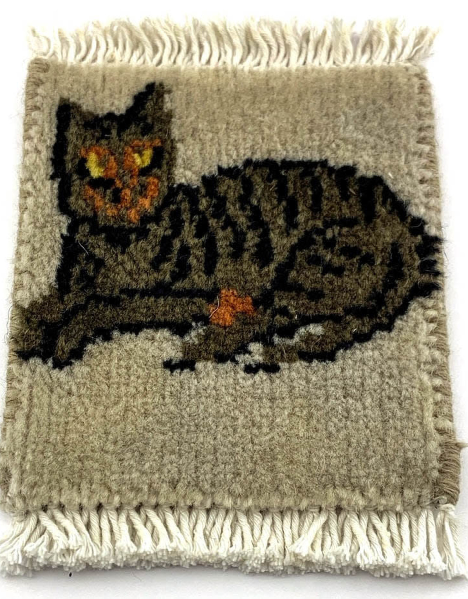 Bunyaad Pakistan Cat Relaxin' Mug Rug Grey
