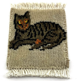 Bunyaad Pakistan Cat Relaxin' Mug Rug Grey
