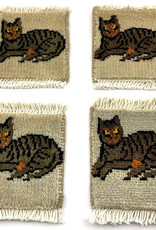 Bunyaad Pakistan Cat Relaxin' Mug Rug Grey
