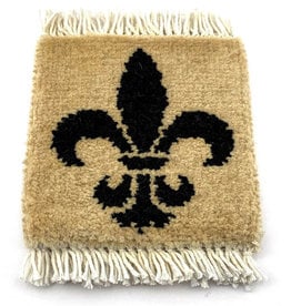 Bunyaad Pakistan Ivory Fleur de Lis Mug Rug