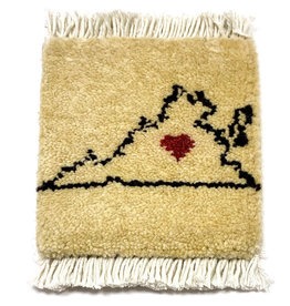 Bunyaad Pakistan Virginia Love Mug Rug Ivory