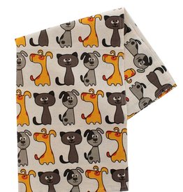 Ten Thousand Villages Cats and Dogs Tea Towel