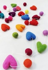 Ganesh Himal Heart Garland - Felted (60 inches)